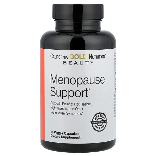 California Gold Nutrition Beauty, Menopause Support with Angelica gigas, Cynanchum wilfordii, Phlomis umbrosa and L-Leucine, 90 Veggie Capsules