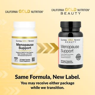 California Gold Nutrition, Pendukung Menopause dengan Angelica gigas, Cynanchum wilfordii, Phlomis umbrosa, dan L-Leusin, 30 Kapsul Nabati