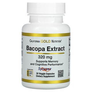 California Gold Nutrition, Extrato de Bacopa, 320 mg, 30 Cápsulas Vegetais