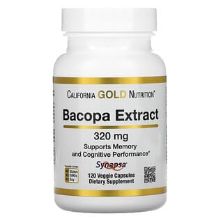 California Gold Nutrition, Extrato de Bacopa, 320 mg, 120 Cápsulas Vegetais
