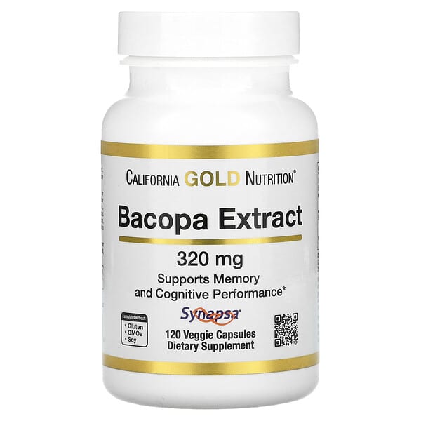 California Gold Nutrition, Bacopa Extract, 320 mg, 120 Veggie Capsules