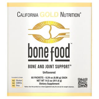 California Gold Nutrition, Bone Food, для поддержки здоровья костей и суставов, 60 пакетиков по 6,83 г (0,24 унции)