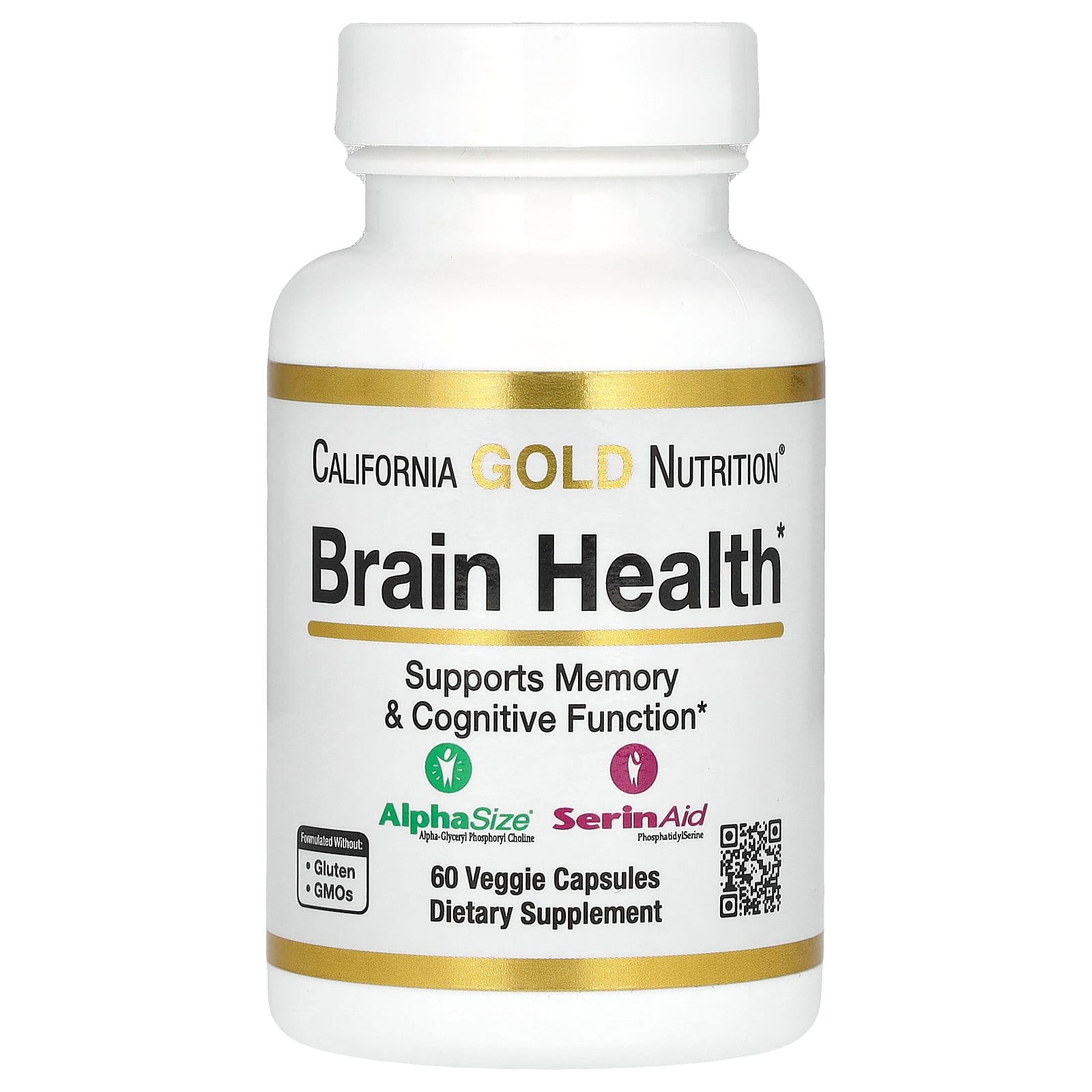 California Gold Nutrition, Brain Health, 60 Veggie Capsules