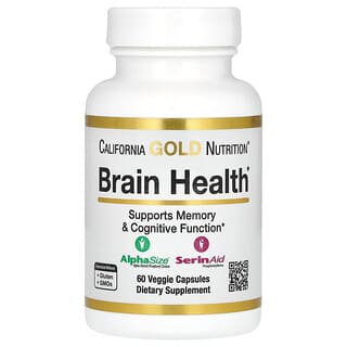 California Gold Nutrition‏, Brain Health, תוסף תזונה לבריאות המוח, 60 כמוסות צמחיות