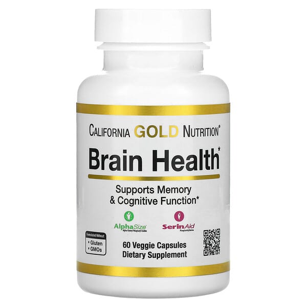 California Gold Nutrition, Brain Health、ベジカプセル60粒