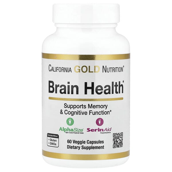 Brain Health with Alpha-Glycerophosphorylcholine, Calcium, Phosphorus and Phosphatidylserine, 60 Veggie Capsules