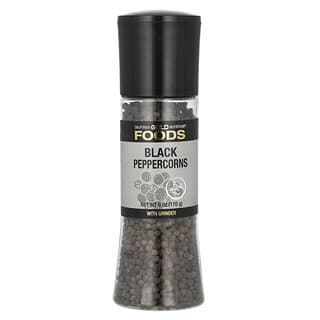 California Gold Nutrition, FOODS – Black Peppercorns Grinder, Mühle für schwarze Pfefferkörner, 170 g (6 oz.)