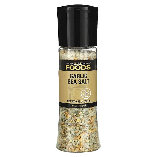 California Gold Nutrition, 푸드, 마늘 천일염 그라인더, 270g(9.52oz)