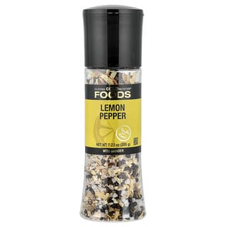 California Gold Nutrition, Foods, Lemon Pepper with Grinder, 7.23 oz (205 g)