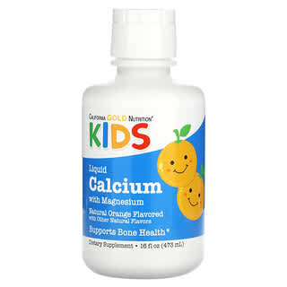 California Gold Nutrition, 마그네슘이 함유된 어린이용 액상 칼슘, 오렌지, 473ml(16fl oz)