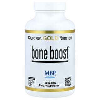 California Gold Nutrition, Bone Boost, Suplemento para favorecer la salud ósea con calcio, magnesio, vitamina C y potasio, 120 comprimidos