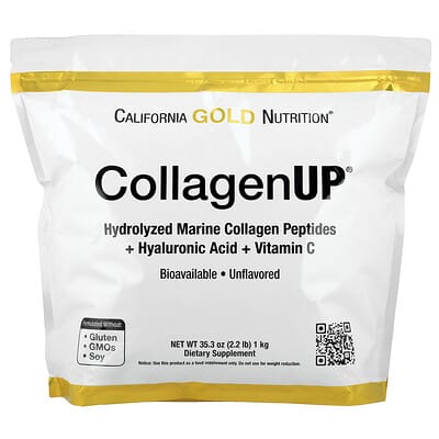 Norland California Gold Nutrition, CollagenUP®, Hydrolyzed Marine Collagen Peptides with Hyaluronic Acid and Vitamin C, Unflavored, 2.2 lb (1 kg) supplement Uganda UGX 295312