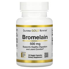 California Gold Nutrition, Bromelina, 500 mg, 30 Cápsulas Vegetais