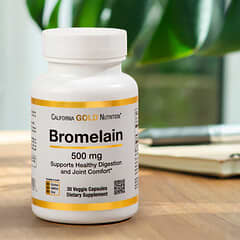 California Gold Nutrition, Bromelina, 500 mg, 30 Cápsulas Vegetais