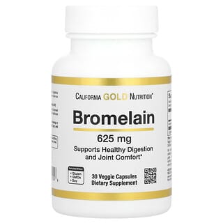 California Gold Nutrition, Bromelaína, 500 mg, 30 cápsulas vegetales
