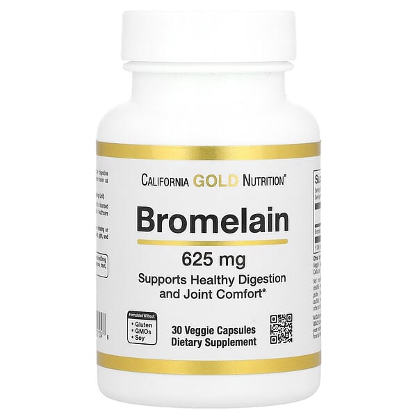 California Gold Nutrition, Bromelain, 620 mg, 30 Veggie Capsules