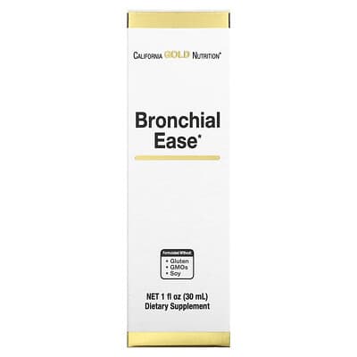 California Gold Nutrition, Bronchial Ease with Proprietary Blend of Fresh Osha Root, Mullein Leaf and Wild Cherry Bark, 1 fl oz (30 ml)