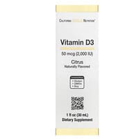 California Gold Nutrition, Vitamina D3, Cítrico, 50 mcg (2.000 UI), 30 ml (1 fl oz)