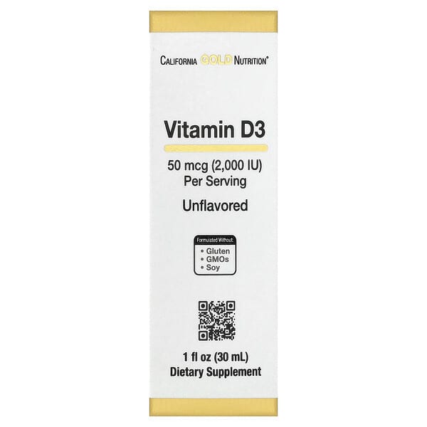 Vitamin D3, Unflavored, 50 mcg (2000 IU), 1 fl oz (30 ml)