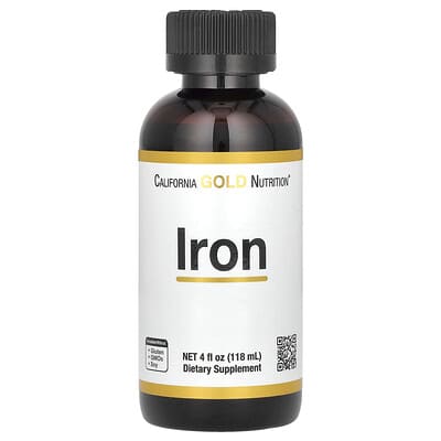 California Gold Nutrition, Iron, Ferrous Bisglycinate Chelate, and Huangpu Root, 4 fl oz (118 ml)