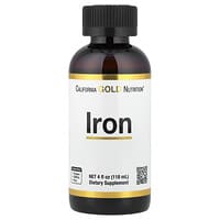 California Gold Nutrition, железо в виде хелатного бисглицината железа с корнем щавеля курчавого, 118 мл (4 жидк. унции)