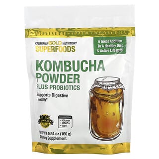 California Gold Nutrition, SUPERALIMENTOS - Kombucha en polvo más probióticos, 160 g (5,64 oz)