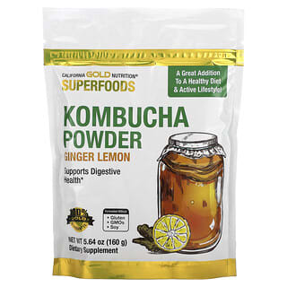California Gold Nutrition, SUPERALIMENTOS - Kombucha en polvo, Jengibre y limón, 160 g (5,64 oz)