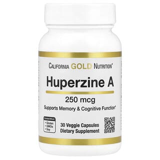 California Gold Nutrition, Huperzina A, 250 mcg, 30 cápsulas vegetales