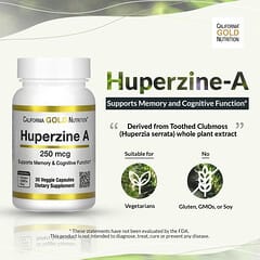 California Gold Nutrition, Huperzine A, Huperzin A, 250 mcg, 90 pflanzliche Kapseln