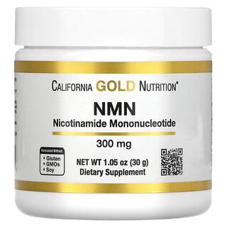 California Gold Nutrition, Порошок NMN, 300 мг, 30 г (1,05 унції)