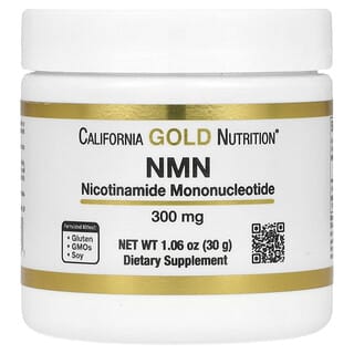 California Gold Nutrition, NMN em Pó, 300 mg, 30 g (1,06 oz)