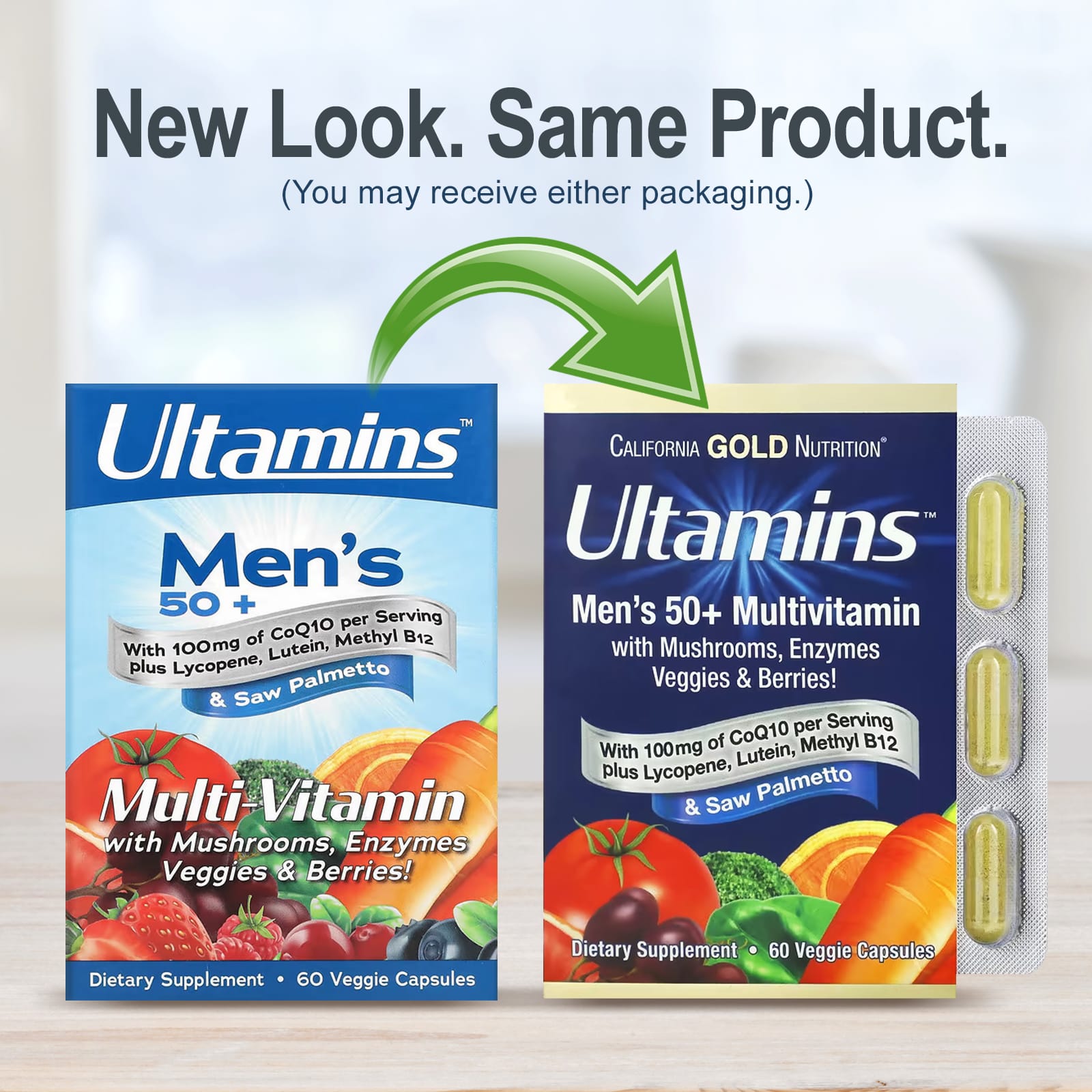California Gold Nutrition, Ultamins Men's 50+ Multivitamin with CoQ10 ...