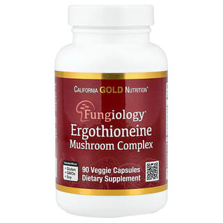 California Gold Nutrition, Ergothionein-Pilz-Komplex mit Bio-Maitake-, Bio-Austern-Seitling-, Bio-Löwenmähne-Pilzextrakt & L-Ergothionein, 90 pflanzliche Kapseln