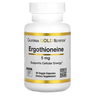 California Gold Nutrition, Ergothioneine, Ergothionein, 5 mg, 90 pflanzliche Kapseln