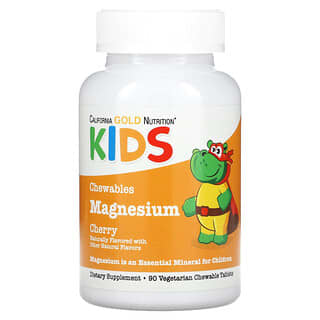 California Gold Nutrition, жевательная добавка с магнием для детей, со вкусом вишни, 90 вегетарианских таблеток