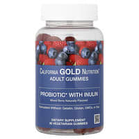 California Gold Nutrition, İnülinli Probiyotik Sakızlar C Vitamini, Folat, Meyve Özü Karışımı ve Organik İnülin, Doğal Karışık Meyve, 90 Vejetaryen Sakız