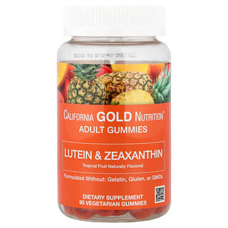 California Gold Nutrition, жевательные таблетки с лютеином и зеаксантином, вкус тропических фруктов, 90 вегетарианских жевательных таблеток