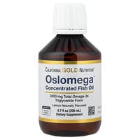 كاليفورنيا غولد نيوتريشن, زيت السمك النرويجي الغني بأوميجا 3 بالقوة المضاعفة Oslomega®‎، نكهة الليمون الطبيعي، 6.7 أونصات سائلة (200 مل)