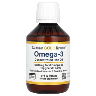 California Gold Nutrition, Norwegian Extra Strength Omega 3, рыбий жир, натуральный лимон, 200 мл (6,7 жидк. Унции)