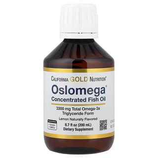 California Gold Nutrition, Norwegian Extra Strength Oslomega® Omega 3 Fish Oil, norwegisches Oslomega® Omega-3-Fischöl, extra stark, natürliche Zitrone, 200 ml