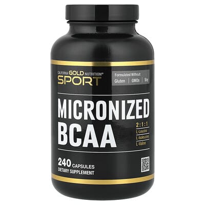 California Gold Nutrition, Sports Series, Micronized BCAAs, BCAAs, 500 mg, 240 Vegetarian Capsules (250 mg per capsule)