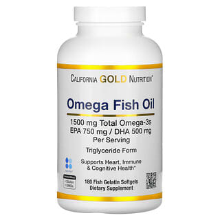 California Gold Nutrition, 挪威 Omega-3 鱼油，天然柠檬味，180 粒软凝胶