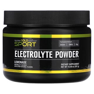 California Gold Nutrition, Sport, Electrolyte Powder, Elektrolytpulver, natürliche Limonade, 297 g (10,48 oz.)