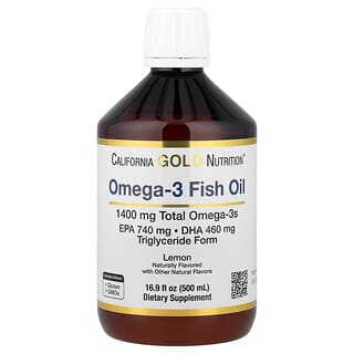 California Gold Nutrition (캘리포니아골드뉴트리션), 노르웨이산 오메가3 피쉬 오일, 천연 레몬 맛, 500ml(16.9fl oz)