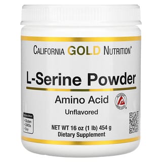 California Gold Nutrition, L-серин в порошке, аминокислота AjiPure, с нейтральным вкусом, 454 г (1 фунт)