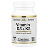 كاليفورنيا غولد نيوتريشن, فيتامين د3 + ك2 في صورة ميناكينون-7، 60 كبسولة نباتية
