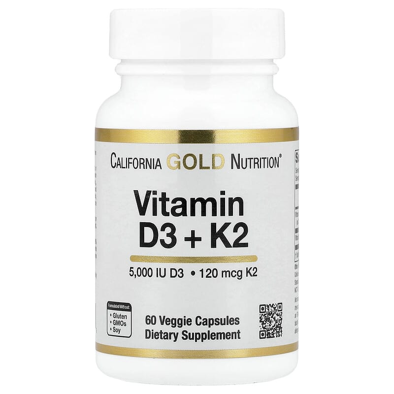 Vitamin D3 K2 sebagai MK-7, 60 Kapsul Nabati