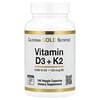 California Gold Nutrition, 維生素 D3 + K2（MK-7）素食膠囊，180 粒