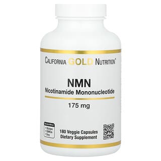 California Gold Nutrition, NMN, 175 mg, 180 Cápsulas Vegetais
