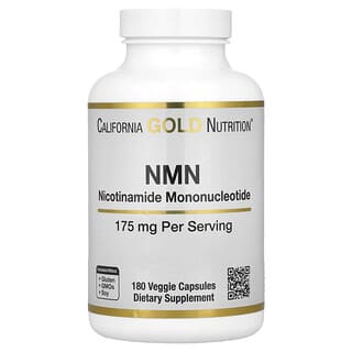 California Gold Nutrition, NMN, 175 мг, 180 растительных капсул